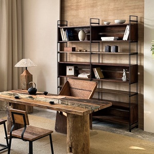 Wabi Sabi Thân Thiện Với Môi Bền Bằng Gỗ Nỗ-Đứng Phòng Khách Tủ Sách Với Hiển Thị Kệ Cho Nhà Văn Phòng & Khách Sạn Sử Dụng - Product Image 3