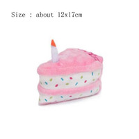 Belle peluche chien jouet gâteau d'anniversaire grinçant peluche chien jouet rose/bleu Polyester en gros