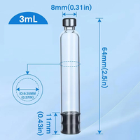 Cartouche d'encre stérile jetable en verre de 3 ml avec couvercle en aluminium et bouchon en caoutchouc, petite bouteille durable pour les soins de la peau