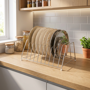 Rectangular Metal Dish <b>Rack</b> Single Tier Standing Type Rust Resistant Kitchen Storage Holder Minimalist Style - Product Image 5