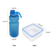 Ensemble de boîtes à lunch pour enfants sans BPA, boîte à lunch portable anti-fuite, récipient alimentaire compatible micro-ondes et lave-vaisselle, et gourde de sport