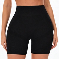 Shorts de yoga et de sport d'été taille haute, effet push-up, anti-transpiration, infroissables, en Spandex/Nylon, avec contrôle du ventre, pour le cyclisme, couleur unie