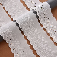 Vente en gros Fabricant personnalisé Voile de coton brodé Garniture en dentelle de coton brodée
