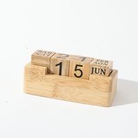 Calendrier Perpétuel Infini du Ramadan en Bloc de Bois de Bambou Peint Écologique Personnalisé pour Bureau et Maison
