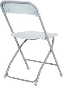 Manufacturer Direct 5-Piece Folding Square <b>Table</b> & Chair <b>Set</b>, Light <b>Grey</b> Resin Commercial <b>Dining</b> <b>Set</b> for Office & Events - Product Image 4