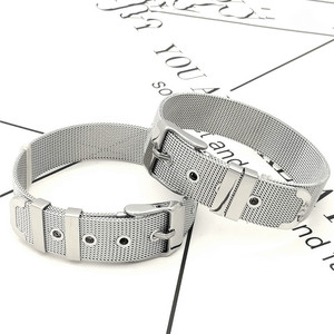 Pulsera de malla de acero inoxidable 304/316, correa de muñeca ajustable, banda de reloj, joyería Anno - Product Image 4