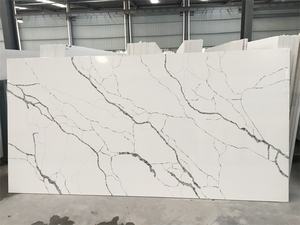 Pierres de Quartz artificielles avec veines noires, sillons, carreaux de calacita blanc, pour hôtels - Product Image 4