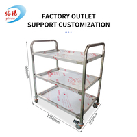 2025 chariot de cuisine en forme de carré chariot à farine en acier inoxydable chariot de cuisine distribution alimentaire pour l'utilisation hospitalière