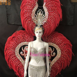 Tocado de plumas <span class=keywords><strong>Samba</strong></span> disfraz carnaval FIESTA DE Halloween <span class=keywords><strong>bar</strong></span> actuación/sombrero mascarada alas desfile - Product Image 4