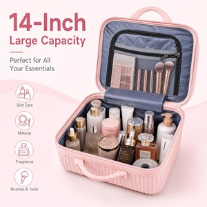 OEM Available 14" Mini Women Travel Cosmetic Case Multi-purpose Portable Storage <b>Box</b> <b>Makeup</b> Storage Luggage - Product Image 5