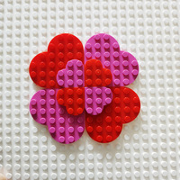 Accessoires pour briques MOC, ensemble de blocs en plastique multicolores en forme de cœur, jouet de construction pour enfants
