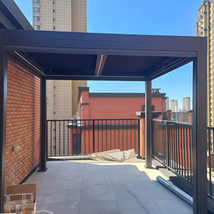 Pérgola Ecológica Impermeable y Resistente al Viento, Venta Directa de Fábrica, 5*5 6*6, Gazebo de Aluminio Blanco y Negro - Product Image 2