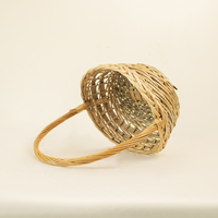 Paniers en osier vintage circulaires de grande taille avec poignées, écologiques, pour fruits et rangement de Pâques, vente en gros
