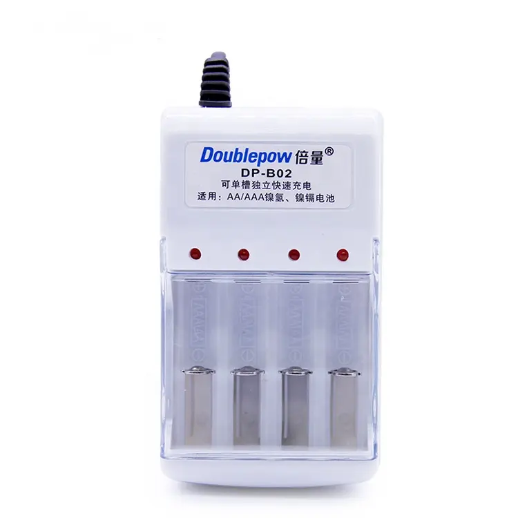 Doublepow 4 Slots B02 LED Rapid AA AAA Ni-MH Battery Charger for 1.2V NIMH Ni-CD Rechargeable Battery