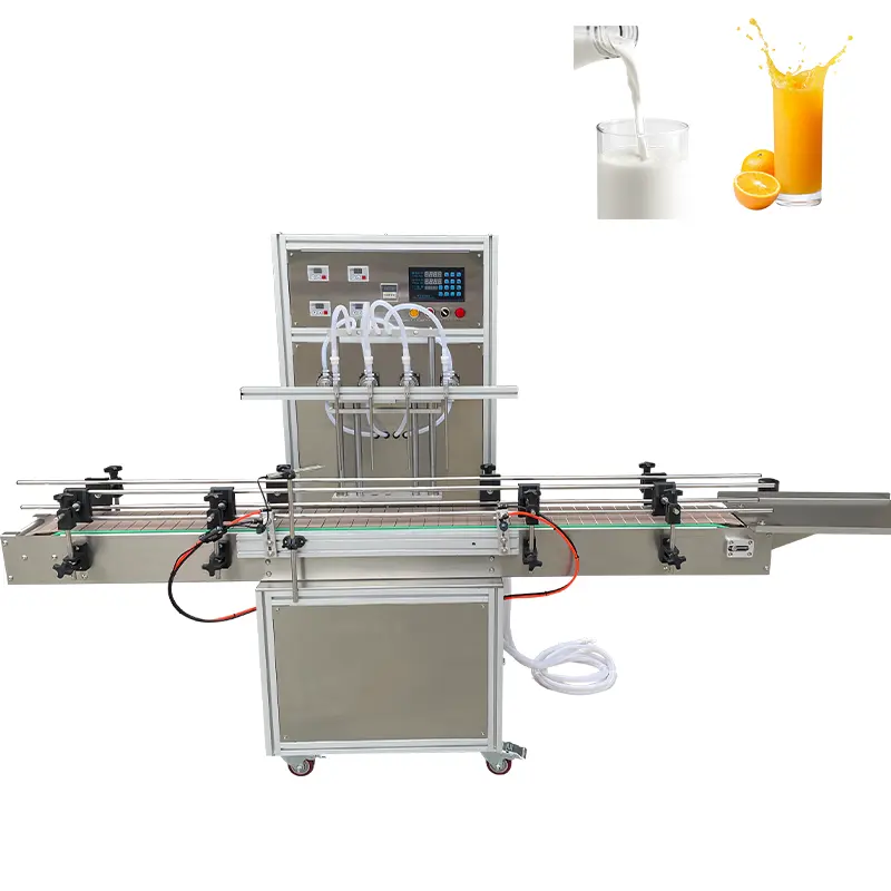 Automatic Multi-Purpose Assembly Line 4 Nozzle Mechanical Vertical Magnetic Pump for Liquid Filling of Milk Juice Beverage Oil