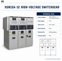 Appareillage de commutation haute tension encastré en métal XGN15A-12, type fixe en armoire, distribution d'énergie, utilisation intérieure, indice de protection IP4X, 12 kV