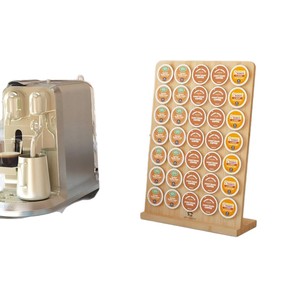 Soporte para cápsulas de café de bambú, estante de almacenamiento de escritorio para 35 cápsulas, para sala de té, color madera natural, gran capacidad - Product Image 5