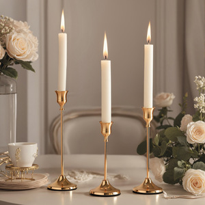 <strong>Metal</strong> <strong>Candle</strong> <strong>Holder</strong> Handmade Electroplate Gold <strong>Metal</strong> Taper Candlestick Christmas Wedding Party Home Decorations - Product Image 1