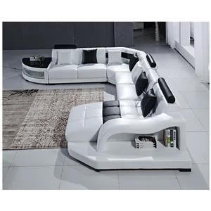 럭셔리 골동품 reclining 가죽 소파 침대 단면 현대 거실 소파 세트 공장 공급 업체