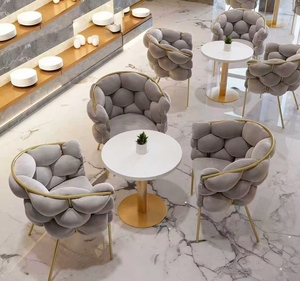 Internet Celebrity Girl Makeup Chair Bedroom <b>Backrest</b> Princess Chair Light Luxury Dressing Table Stool Negotiation Nail Chair - Product Image 5