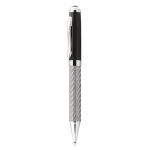 Carbon Fiber Ballpoint <b>Pen</b> Black With <b>Silver</b> Trim Premium Writing Instrument - Product Image 1