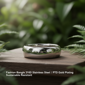Fashion <b>Bangle</b> 316L Stainless Steel PVD Gold Plating Sustainable Resistant - Product Image 3