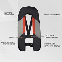 Gilet de sauvetage à flottabilité 150N, en tissu Oxford, pour la navigation à voile, avec ballon unique, gonflable manuellement, pour adultes