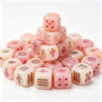 Dés de Mahjong en résine personnalisés avec logo, coins arrondis, points colorés, jeu de dés D6 pour jeux de société et casino