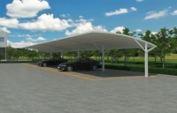 Membrane PVDF personnalisée pour abri de stationnement extérieur pour véhicules