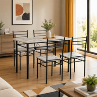 Beat choice Modern Design Ensemble de table à manger Planches en MDF Table 1 table et 4 chaises Ensembles de salle à manger d'intérieur DS-211