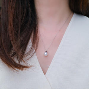 Collier de perles <span class=keywords><strong>Akoya</strong></span> Offre Spéciale Collier pendentif en or blanc 18 carats avec collier de perles d'eau de mer <span class=keywords><strong>Akoya</strong></span> japonais naturel pour mariage - Product Image 6