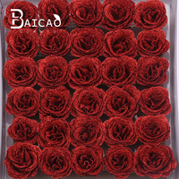 Têtes de fleurs en cristal or rose pailleté - Enchanteresse bleue Bouquet de la Saint-Valentin Matériaux de bricolage