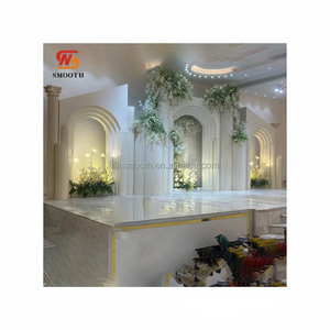 SMOOTH <b>Large</b> Party Prop 3D White Acrylic Arch Stand Wedding Backdrop Stage <b>Decoration</b> PVC Multilayer Wedding Backdrop Stage Arch - Product Image 1