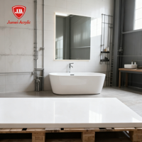 Panneau de surface solide en acrylique extrudé brillant JUMEI pour salle de bain, 2,5-5 mm, résistant aux UV, imperméable, anti-moisissure, écologique, découpe facile