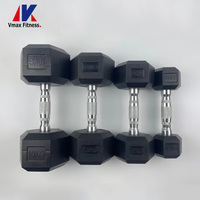 Haltères hexagonaux en caoutchouc personnalisés pour salle de sport, ensemble d'haltères hexagonaux, poids libres, haltères hexagonaux pour usage commercial