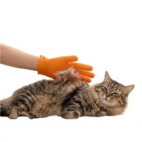 Gant de toilettage en silicone pour bain, massage et élimination des poils pour chats et chiens, portable, poils lâches