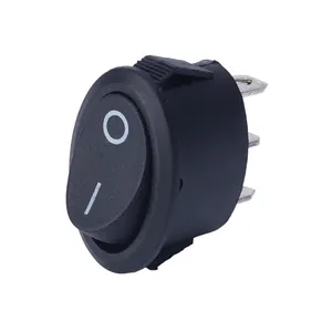 High Quality Black PA66 ON-OFF Short 2PIN Mini 21.8*13.8mm Ellipse Rocker Switch for Mechanical Equipment