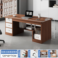 Escritorio Ergonómico Moderno de Madera para Computadora con Cajones de Almacenamiento para Oficina en Casa, Muebles Profesionales