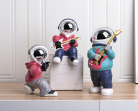 Statue d'astronaute en résine, décoration de bureau, miniatures de cosmonautes, cadeau pour enfants, décoration de la maison, figurines d'astronaute hip-hop