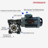 Moteur à engrenages AC 40W~250W avec réducteurs de vitesse à vis sans fin NMRV30 RV40 RV50, contrôleur de vitesse inclus