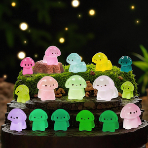 Dessin animé lumineux brillant canard jardin animaux miniature sculpture résine <span class=keywords><strong>chien</strong></span> statues pour chanceux myster surprise aveugle sac enfants jouets - Product Image 1