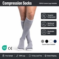 Chaussettes de compression ultra douces à rayures côtelées, soutien délicat pour usage quotidien, soulagement des gonflements des jambes pendant la grossesse, hauteur genou