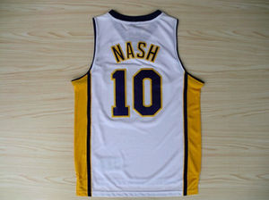 Nova Moda #10 Steve Nash Branco Amarelo roxo REV 30 Marca Basquete Jersey Bordados Logos - Product Image 4