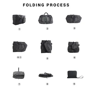 Xách tay công suất lớn có thể gập lại Túi du lịch hành lý polyester không thấm nước thiết kế túi vải thô cho nam giới tùy chỉnh gấp túi du lịch