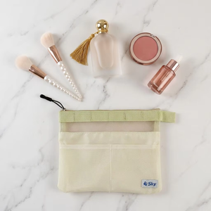 Bolsa de Maquillaje de Malla de Nailon con Cierre, Bolsa de Cosméticos para Artículos de Aseo, Organizador de Viaje Reutilizable, Logotipo Personalizado, Venta al Por Mayor - Product Image 5