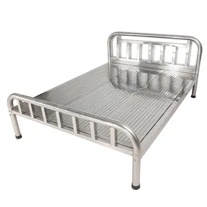 1.9x1.2m 201 #7 침대 빔 일치하는 스테인레스 스틸 침대 보드 작은 가정용 스테인레스 스틸 싱글 침대를위한 최고의 선택