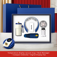 Coffret Cadeau d'Entreprise ZMHQ 2027 pour Cadres : Mug + Masseur Cervical + Parapluie + Éventail Pliable – Idéal pour Diwali et Cadeaux pour Hommes d'Affaires