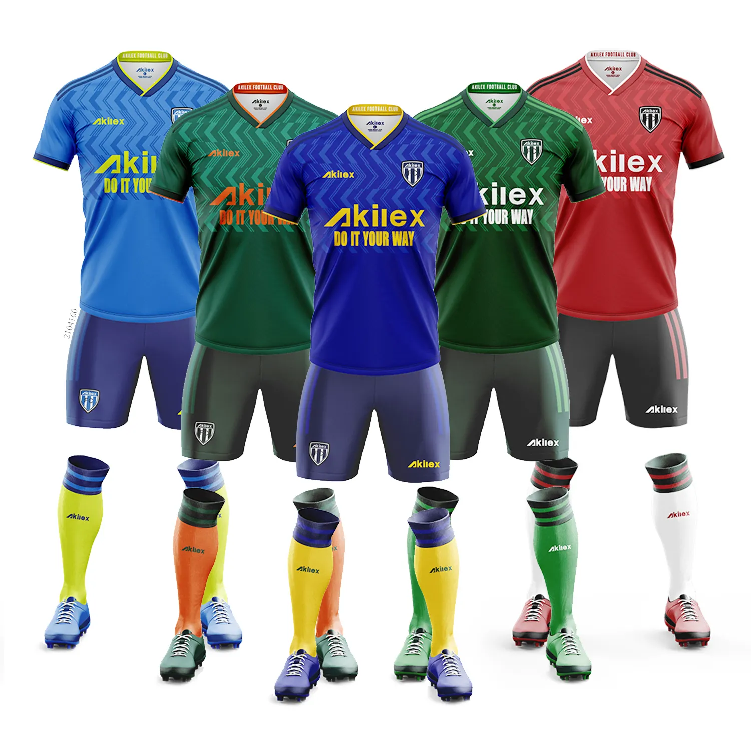 Akilex özel kraliyet mavi son yeni tasarım OEM ODM custom made takım spor kulübü hızlı kuru hafif erkekler futbol kıyafeti