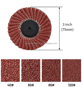 Disque à lamelles abrasif à changement rapide de 3 pouces, meules de meulage personnalisées OEM, grain 40-120 pour perceuse pneumatique/électrique, meuleuse à disque, surface - Product Image 2