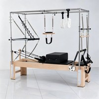 Cama Cadillac Multifuncional 3 en 1: Equipo de Pilates de Madera de Roble Resistente, Ideal para Estudios en Casa y Gimnasios